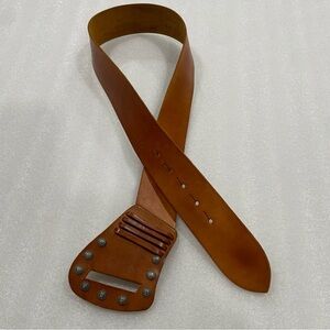 Vintage Leather AVION International Belt 2”Wide Adjustable Pin Buckle 34-37” EUC